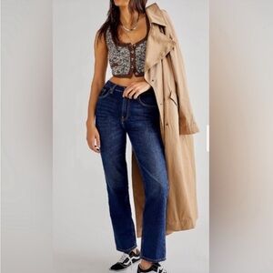 Free People Jeans We The Free Pacifica High Rise Slim Straight Leg Jeans 24 NWOT